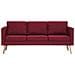 Divano A 3 Posti In Tessuto Rosso Vino - Foto miniatura 4