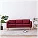 Divano A 3 Posti In Tessuto Rosso Vino - Foto miniatura 1