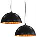 Lampadari 2 pz Nero e Oro Semi-Sferici 50 cm E27 - Foto miniatura 1
