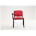 Sedia Visitatore Ken con Tavolino Richiudibile E Seduta in Similpelle I Sedia Ospite Imbottita Riunioni E Conferenze con Telaio in Metallo Rosso - Foto miniatura 2