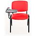 Sedia Visitatore Ken con Tavolino Richiudibile E Seduta in Similpelle I Sedia Ospite Imbottita Riunioni E Conferenze con Telaio in Metallo Rosso - Foto miniatura 5