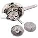 Passaverdura Cm 20 In Acciaio Inox 18/10 Spessore Mm 6. Supporti Reclinabili Con Protezione In Gomma E 3 Dischi Con Diverse Forature - Foto miniatura 1