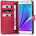 Custodia Compatibile Con Samsung Galaxy Note 5 In Rosso Carminio - Coperchio Protettiva Con Chiusura Magnetica, Funzione Stand E Tasca Per Le Carte - Foto miniatura 2