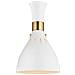 Applique 1 Luce, Bianco Opaco, Ottone Brunito, E27 - Foto miniatura 7