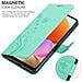 Custodia Compatibile Con Samsung Galaxy A32 4g In Turchese Fiore - Coperchio Protettivo In Design Floreale Con Chiusura Magnetica, Funzione Stand E Slot Per Carte - Foto miniatura 5