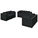 Set Divani Da Giardino 6 Pz Con Cuscini In Polyrattan Nero - Foto miniatura 2