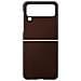 Cover Samsung Galaxy Z Flip4 Pelle Resistente Elegante Bordo Rigido Marrone - Foto miniatura 2