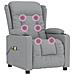 Poltrona Massaggiante Elettrica Grigio Chiaro in Tessuto - Foto miniatura 7