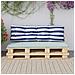 Cuscino Divano Pallet Strisce Bianche E Blu 120x40x12cm Tessuto - Foto miniatura 3