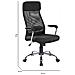 Sedia Da Ufficio Adelaide, Poltrona Direzionale Con Braccioli, Sedia Ergonomica Da Ufficio, 65x65h114/125 Cm, Nero - Foto miniatura 2