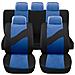 Coprisedili Auto Universali Modello Ls08, Set Anteriori E Posteriori, Tessuto Poliestere, Colore Blu - Foto miniatura 1