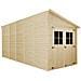 Casa Da Giardino In Legno Naturale (con Parete Laterale) 514x216 Cm / 10,2 M²- Magazzino Esterno Con Finestre - Capanno Da Giardino - Timbela M341a - Foto miniatura 3