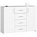 Cassettiera K45, 4 cassetti e 2 ante, 110x35x80 cm, Colore Bianco - Foto miniatura 1