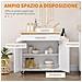 Carrello da Cucina con Cassetto, Portaspezie, Armadietto e 4 Ruote, 109x40x89cm, Bianco - Foto miniatura 4