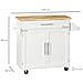 Carrello da Cucina con Cassetto, Portaspezie, Armadietto e 4 Ruote, 109x40x89cm, Bianco - Foto miniatura 3