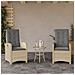 Set Da Bistrò 3 Pz Con Cuscini Beige Misto In Polyrattan - Foto miniatura 2