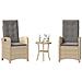 Set Da Bistrò 3 Pz Con Cuscini Beige Misto In Polyrattan - Foto miniatura 8