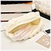 Astuccio Portapenne In Poliestere Ampio - Organizer E Borsa Trucco Morbidi Beige - Foto miniatura 5