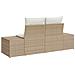 Divano da Giardino a 2 posti con Spazio di Archiviazione e Cuscini Beige Polyrattan - Foto miniatura 3