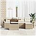 Set da pranzo da giardino da 6 pezzi con cuscini Beige Polyrattan Acacia - Foto miniatura 3