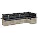 Set di Divani da Giardino vitaXL 6 Pezzi con Cuscini Grigio Chiaro Polyrattan, Divano da Giardino vitaXL 2 Posti con Magazzino e Cuscini Grigio Chiaro Polyrattan - Foto miniatura 1