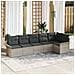 Set di Divani da Giardino vitaXL 6 Pezzi con Cuscini Grigio Chiaro Polyrattan, Divano da Giardino vitaXL 2 Posti con Magazzino e Cuscini Grigio Chiaro Polyrattan - Foto miniatura 2