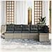 Set di Divani da Giardino vitaXL 6 Pezzi con Cuscini Grigio Chiaro Polyrattan, Divano da Giardino vitaXL 2 Posti con Magazzino e Cuscini Grigio Chiaro Polyrattan - Foto miniatura 3