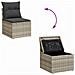 Set di Divani da Giardino vitaXL 6 Pezzi con Cuscini Grigio Chiaro Polyrattan, Divano da Giardino vitaXL 2 Posti con Magazzino e Cuscini Grigio Chiaro Polyrattan - Foto miniatura 9