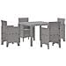 Set da Pranzo da Giardino 5 Pezzi Grigio Chiaro Poly Rattan - Foto miniatura 1