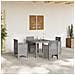 Set da Pranzo da Giardino 5 Pezzi Grigio Chiaro Poly Rattan - Foto miniatura 3