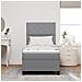 Letto con Molle con Materasso & Luce LED Grigio Chiaro 100x200 cm Tessuto - Foto miniatura 5