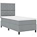 Letto con Molle con Materasso & Luce LED Grigio Chiaro 100x200 cm Tessuto - Foto miniatura 6