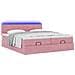 Struttura Letto Pouf con Materassi Rosa 180x200 cm Velluto - Foto miniatura 6