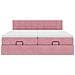 Struttura Letto Pouf con Materassi Rosa 180x200 cm Velluto - Foto miniatura 8