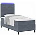 Letto a molle con materasso Grigio scuro 100 x 200 cm Velluto - Foto miniatura 3