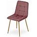 Sedia PYRA in velluto rosa / gambe color legno x 1 per soggiorno - Foto miniatura 4