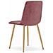 Sedia PYRA in velluto rosa / gambe color legno x 1 per soggiorno - Foto miniatura 5