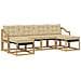 Set di divani da esterno con cuscino 6 pcs Bianco e Beige - Foto miniatura 1