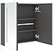 Armadietto Bagno con Specchio e LED Grigio 62x14x60 cm - Foto miniatura 5