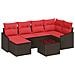 Set di divani 7 pz Marrone polyrattan - Foto miniatura 1