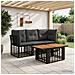 Set Divano da Giardino 4 pz Nero e Grigio scuro polyrattan - Foto miniatura 8