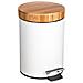 Pattumiera Natureo In Metallo E Bambù - 3 L - H 24,5 Cm - Bianco - Foto miniatura 1