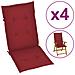 Cuscini Per Sedie Da Giardino 4 Pz Rosso Vino 120x50x4 Cm - Foto miniatura 1