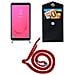 Catena Di Telefoni Cellulari Compatibile Con Samsung Galaxy A6 Plus 2018 In Rosso Rubino - Coperchio Protettivo In Silicone Con Anelli D'argento, Cinturino In Corda E Custodia Staccabile - Foto miniatura 7