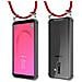 Catena Di Telefoni Cellulari Compatibile Con Samsung Galaxy A6 Plus 2018 In Rosso Rubino - Coperchio Protettivo In Silicone Con Anelli D'argento, Cinturino In Corda E Custodia Staccabile - Foto miniatura 8