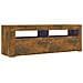 Mobile Porta TV con Luci LED Rovere Fumo 120x35x40 cm - Foto miniatura 1