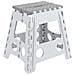 Tb-039-gb Sgabello Pieghevole Multiuso | Sgabello Per Adulti O Bambini | Scala Pieghevole | Scalino | Sgabello Per Cucina, Bagno, Campeggio | 39 Cm Di Altezza | White & Grey - Foto miniatura 1