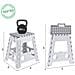 Tb-039-gb Sgabello Pieghevole Multiuso | Sgabello Per Adulti O Bambini | Scala Pieghevole | Scalino | Sgabello Per Cucina, Bagno, Campeggio | 39 Cm Di Altezza | White & Grey - Foto miniatura 2