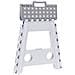 Tb-039-gb Sgabello Pieghevole Multiuso | Sgabello Per Adulti O Bambini | Scala Pieghevole | Scalino | Sgabello Per Cucina, Bagno, Campeggio | 39 Cm Di Altezza | White & Grey - Foto miniatura 3