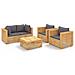 Set Divani Da Giardino 5 Pz Con Cuscini Legno Massello Di Teak - Foto miniatura 2